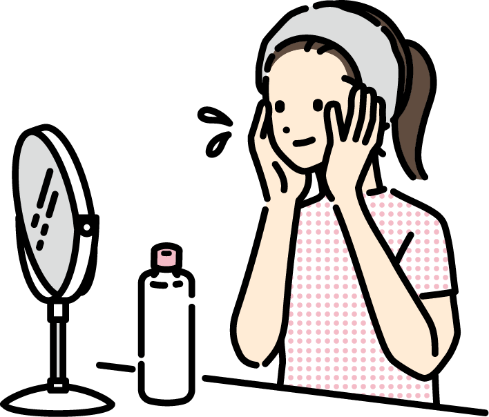 スキンケア_女性_イラスト
