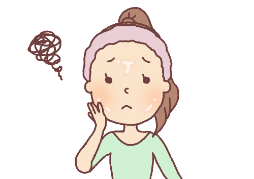 テカリ肌_イラスト