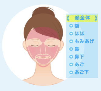 顔脱毛の範囲