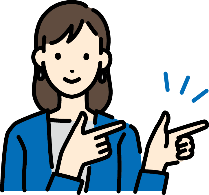 指差す女性_イラスト